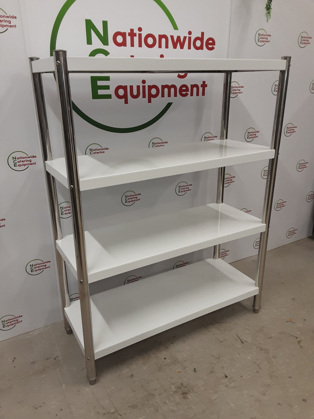 Hamoki Stainless Steel Four Tier Shelving Unit x150cm (NCE4888)