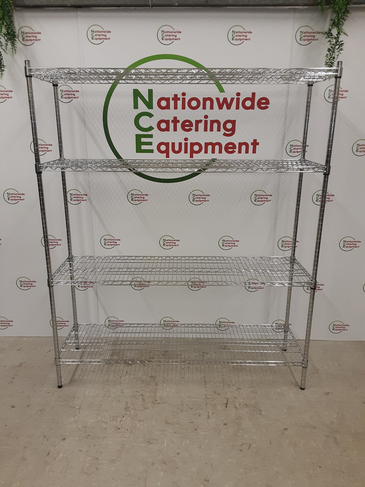 Combisteel Chrome Four Tier Wire Shelving Unit 150x45cm (NCE5195)