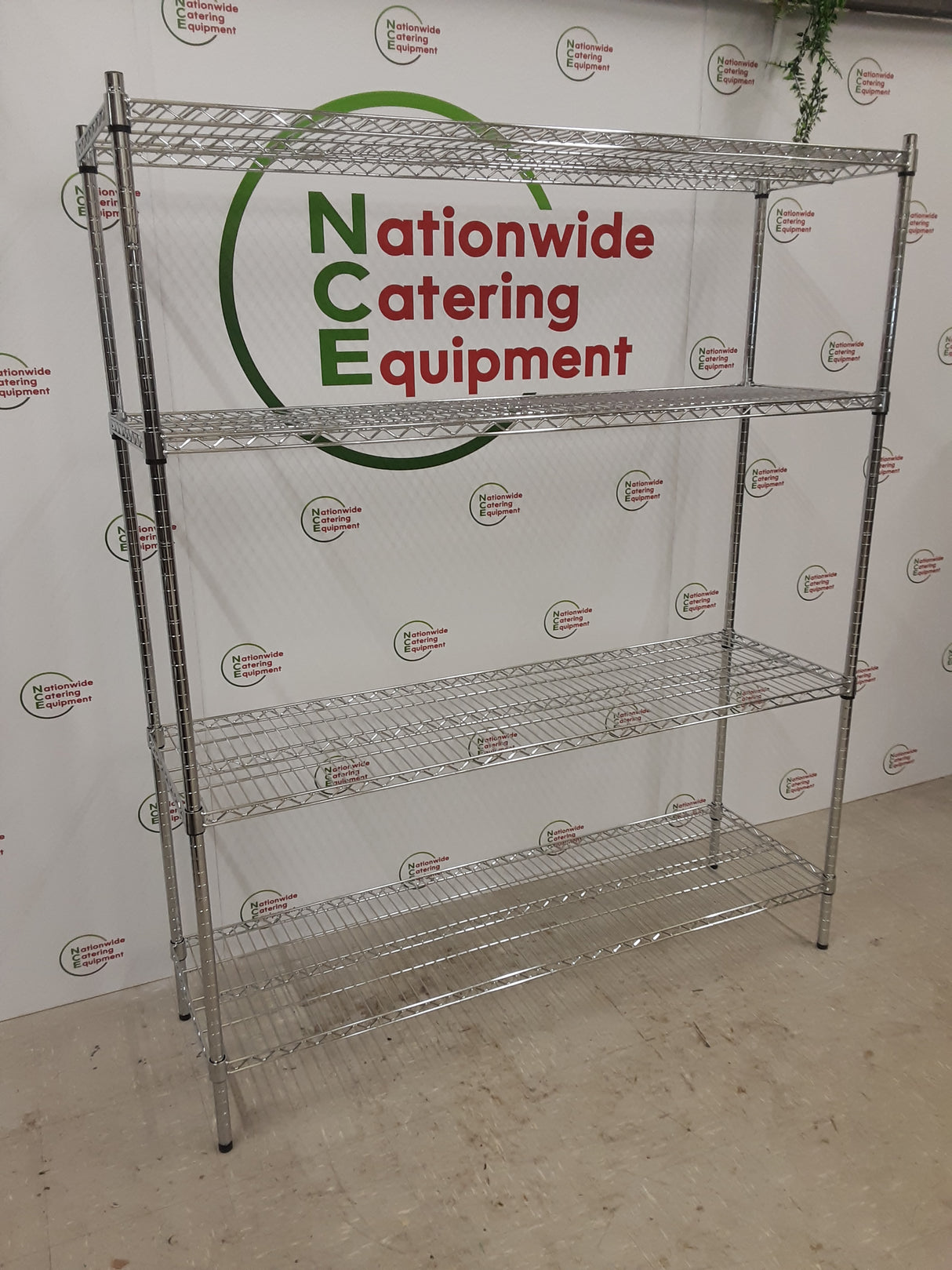 Combisteel Chrome Four Tier Wire Shelving Unit 150x45cm (NCE5195)
