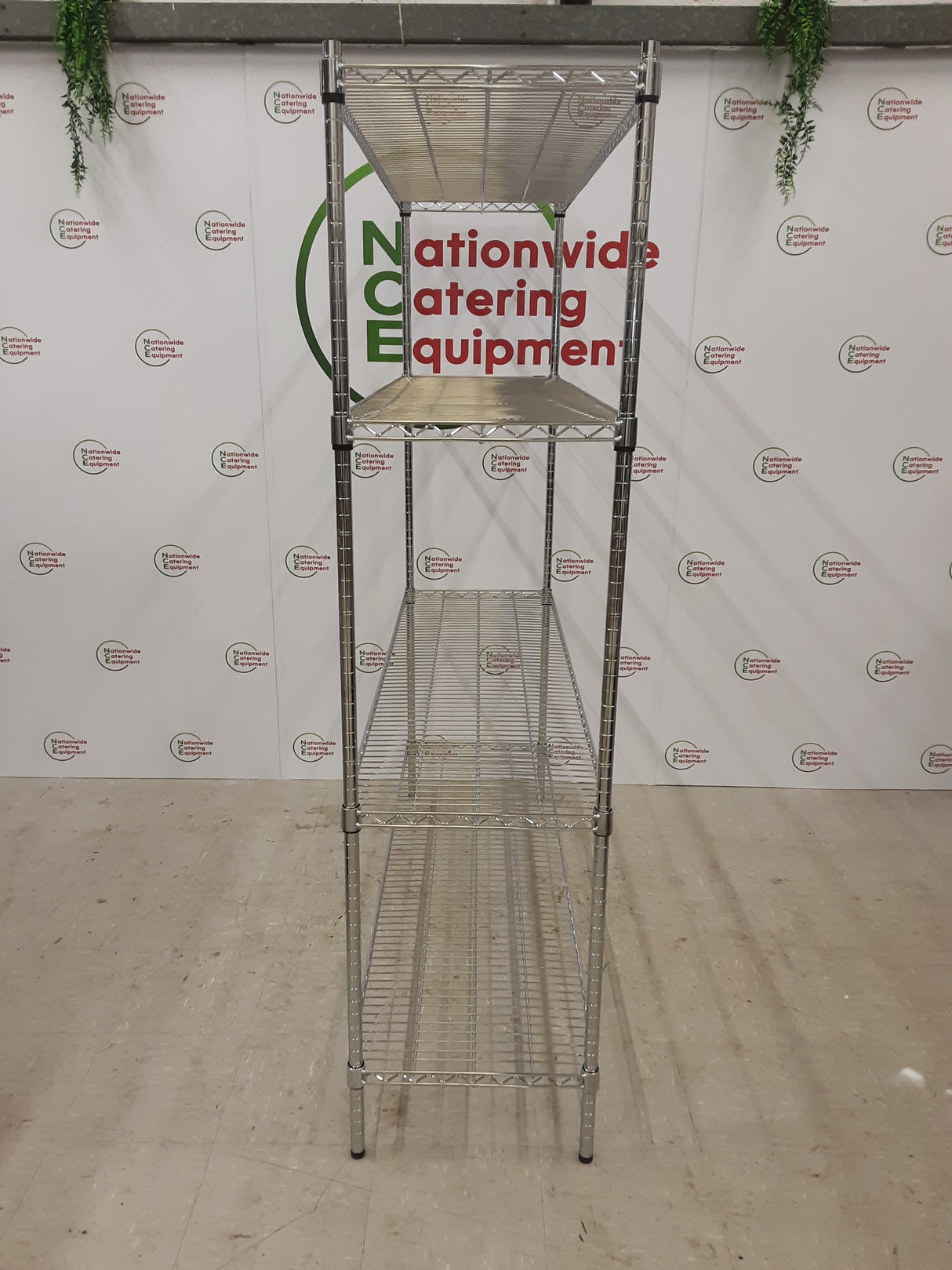 Combisteel Chrome Four Tier Wire Shelving Unit 150x45cm (NCE5195)