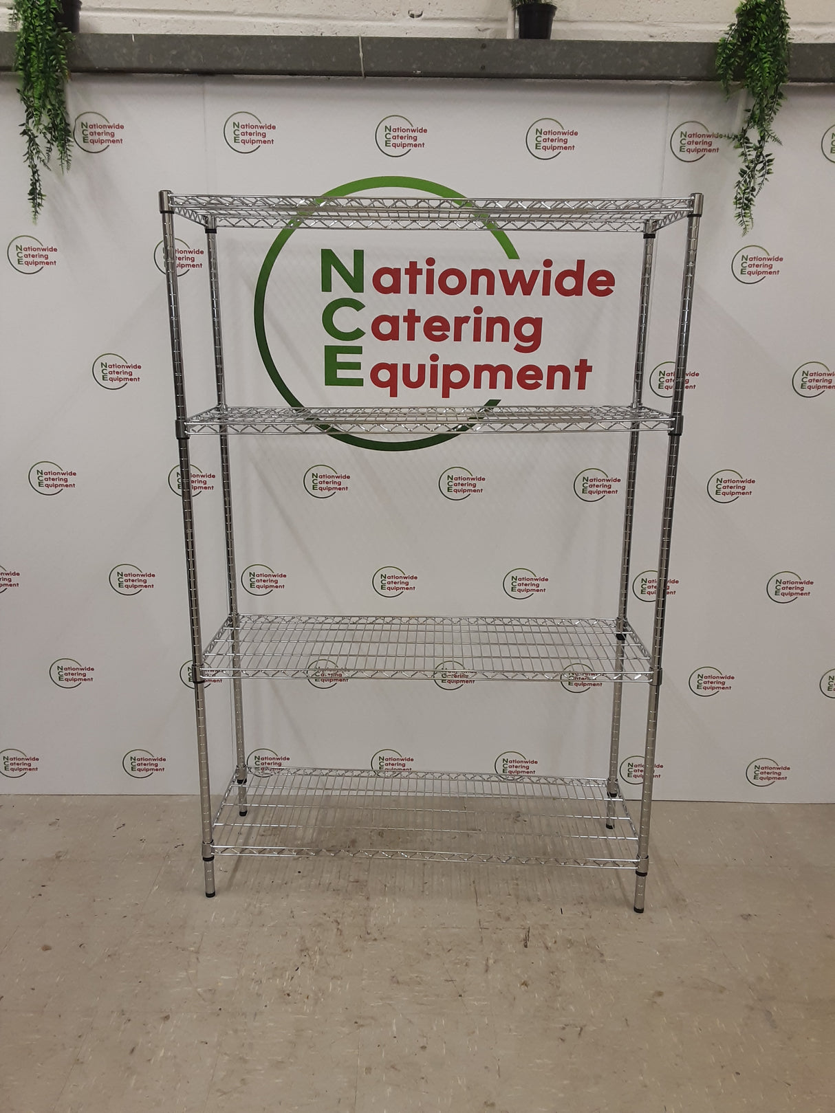 Combisteel Chrome Four Tier Wire Shelving Unit 120x45cm (NCE5194)