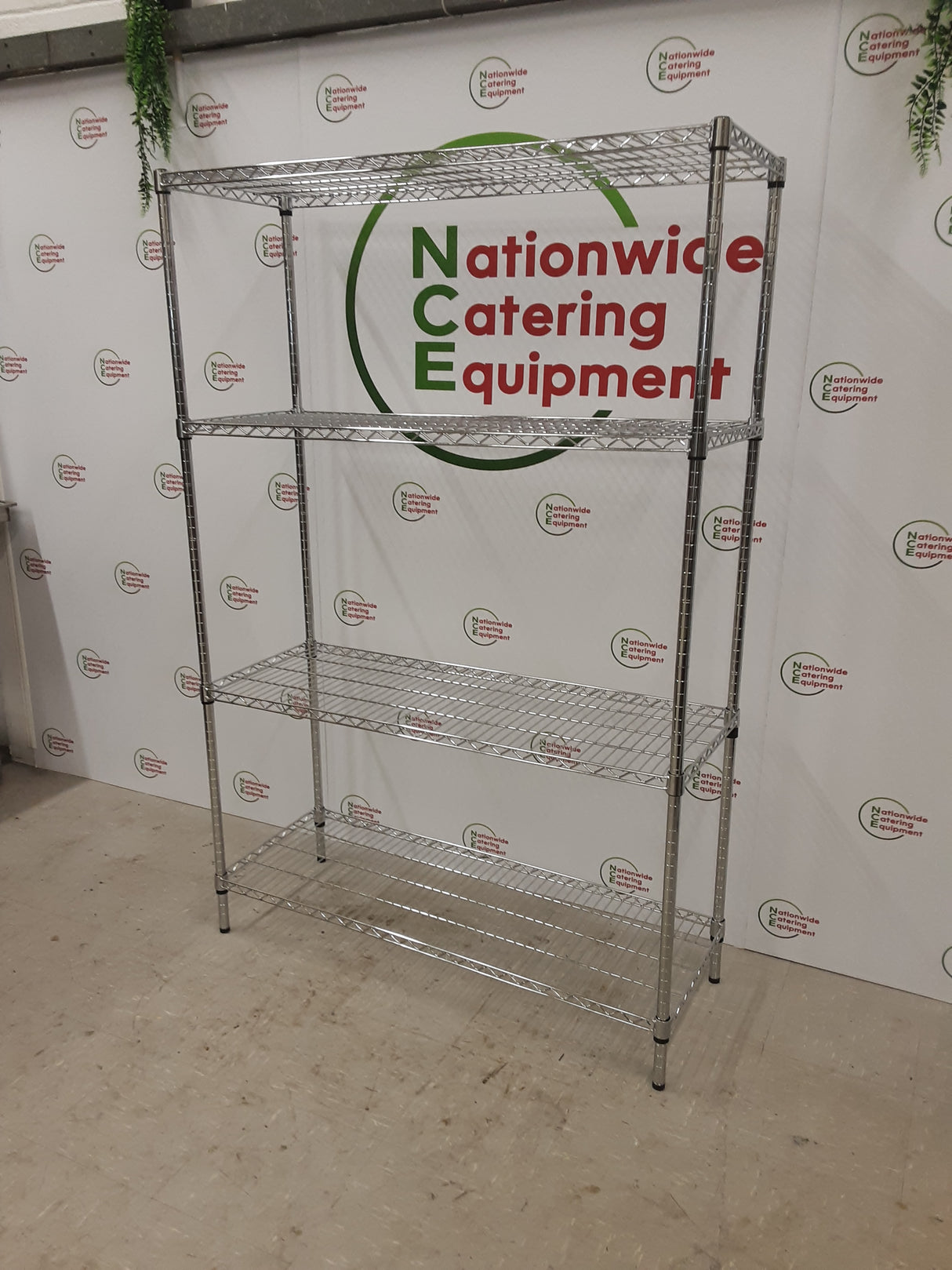 Combisteel Chrome Four Tier Wire Shelving Unit 120x45cm (NCE5194)
