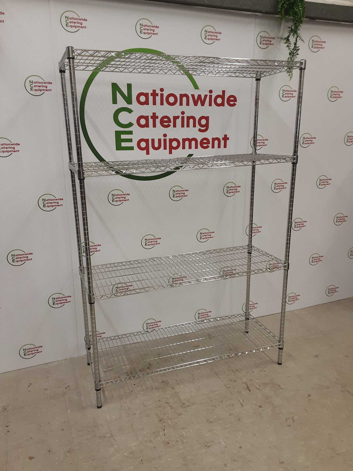 Combisteel Chrome Four Tier Wire Shelving Unit 120x45cm (NCE5194)