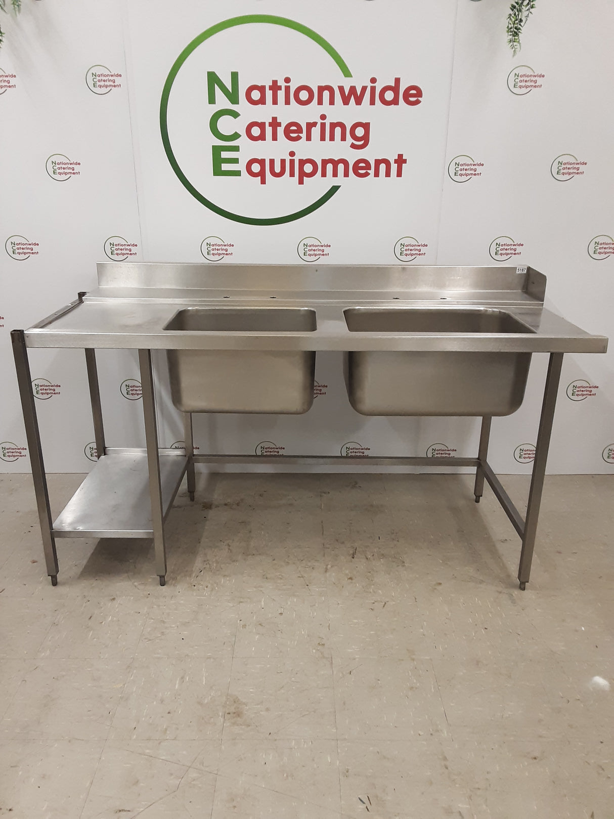 Stainless Steel Double Dishwasher Entry Sink 181cm (NCE5187)