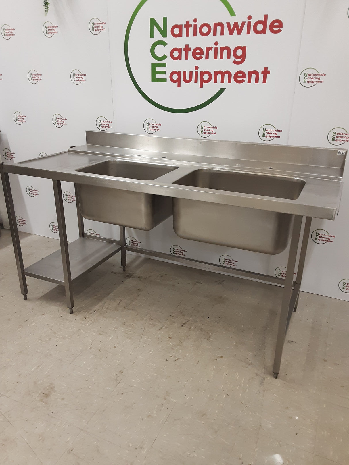 Stainless Steel Double Dishwasher Entry Sink 181cm (NCE5187)