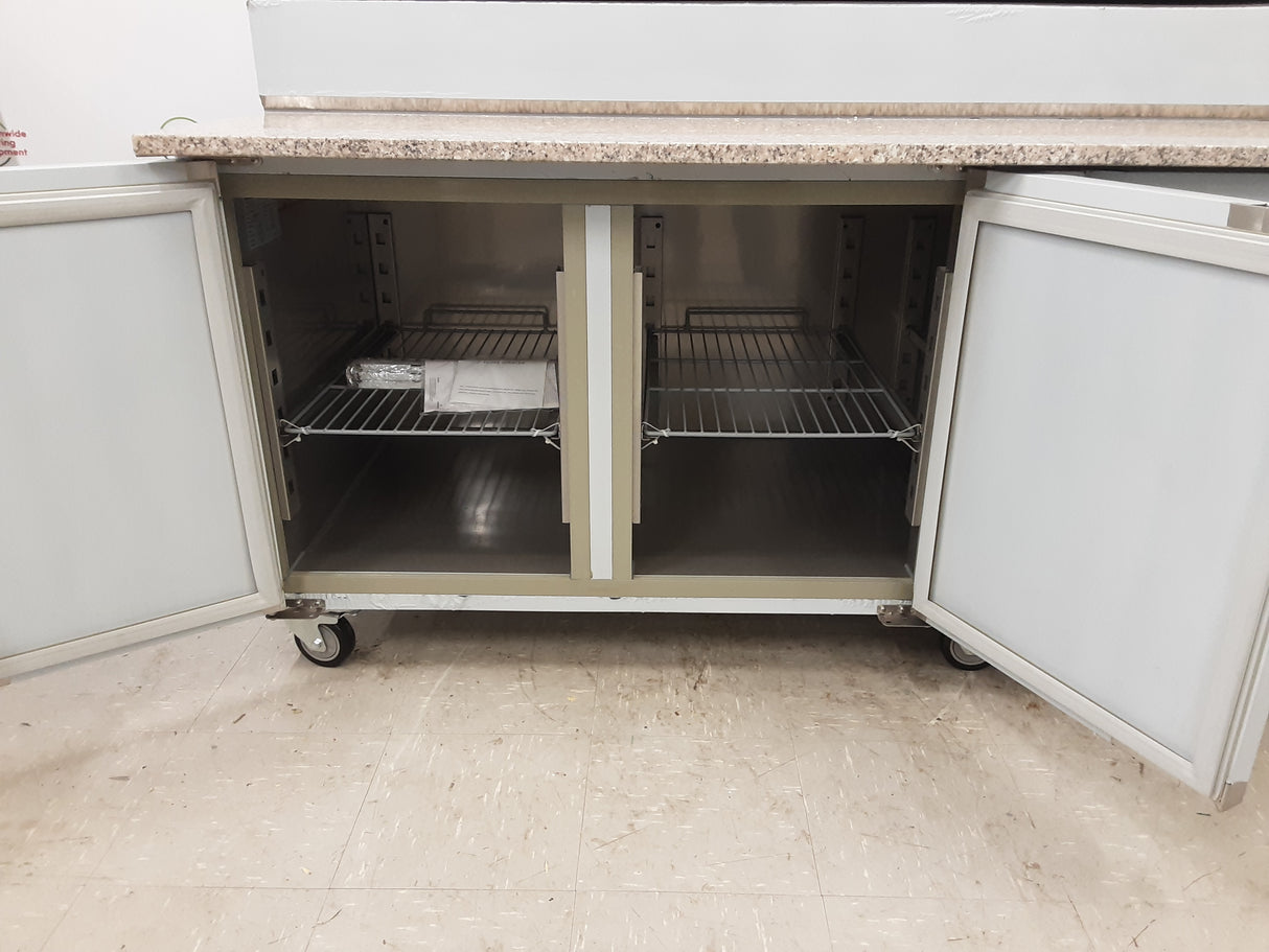 Hamoki Three Door Counter Fridge, Granite Worktop, Pizza/Sandwich Opening, Model SH3000/800M (NCE5259)