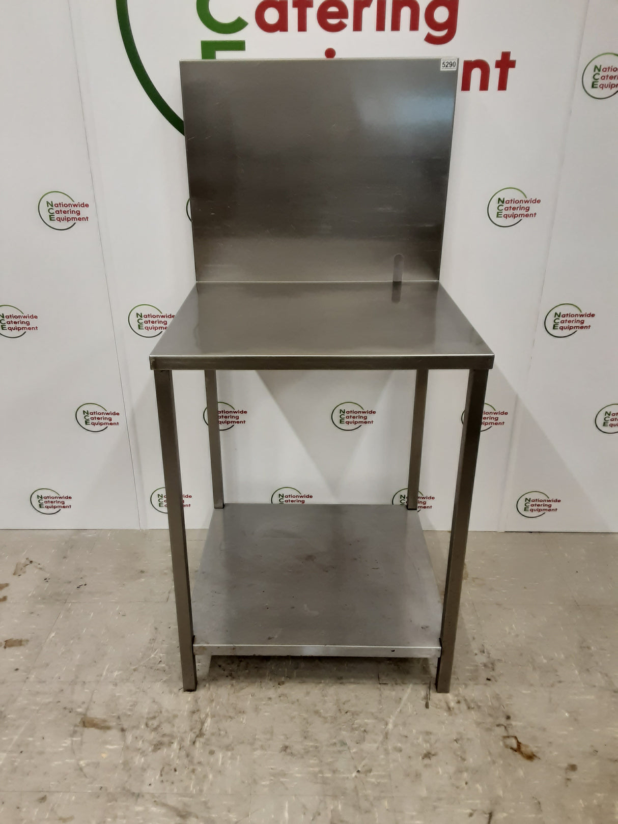 Stainless Steel Table With Large Upstand, 67x64cm (NCE5290)