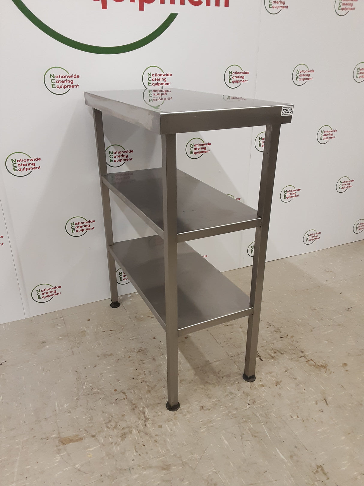Stainless Steel Table With Two Lower Shelves, 40x80cm (NCE5293)