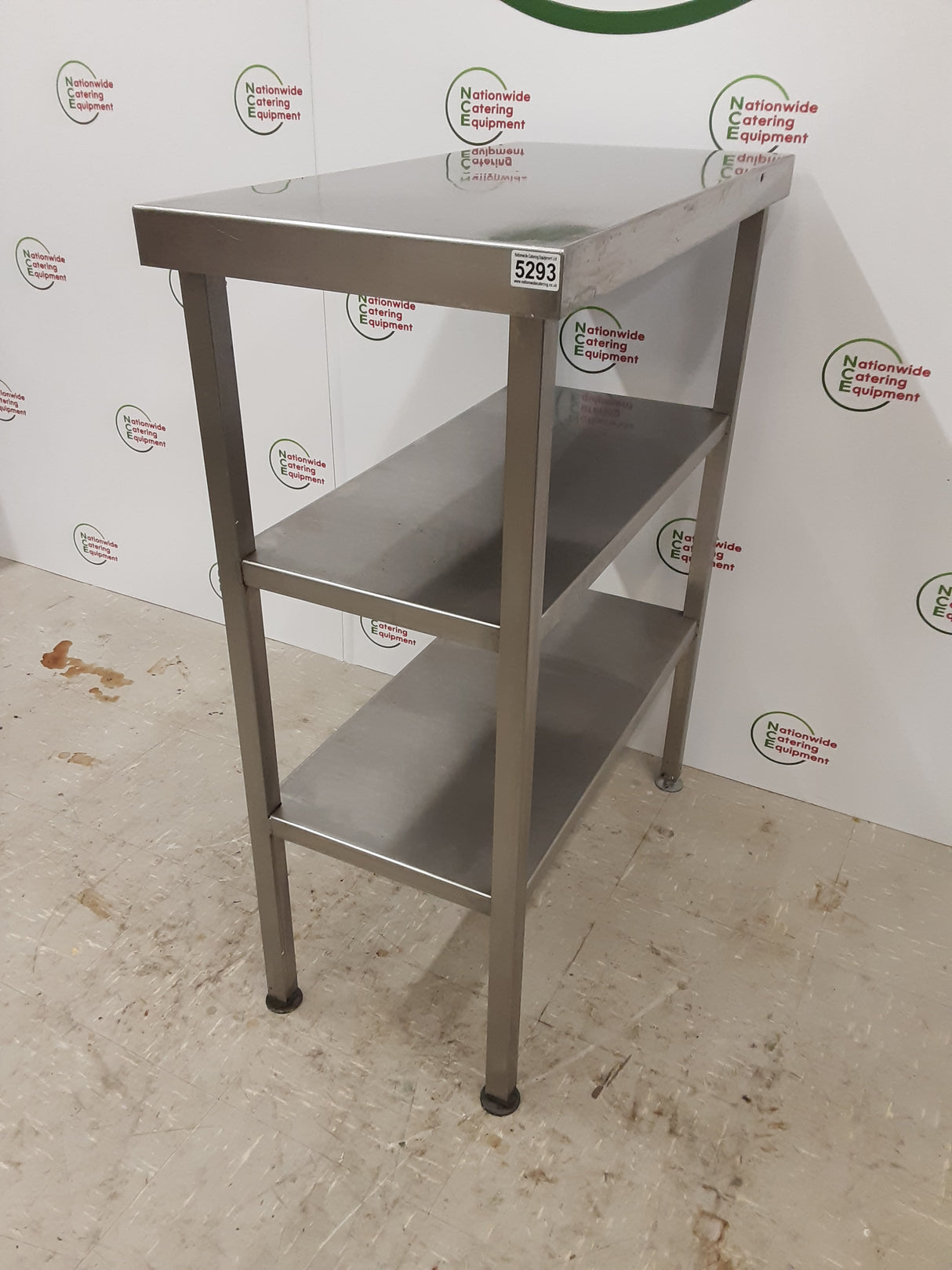 Stainless Steel Table With Two Lower Shelves, 40x80cm (NCE5293)