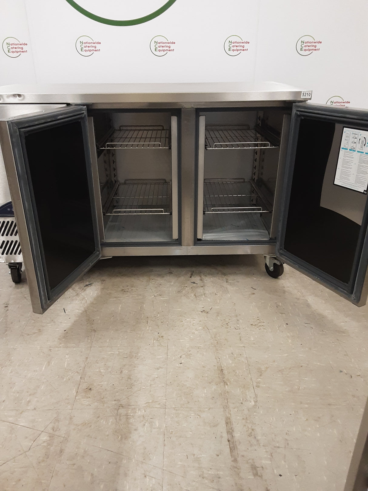 Un-Used / B-Grade Williams Two Door Counter Fridge, 140cm, Model HO2SS (NCE5310)