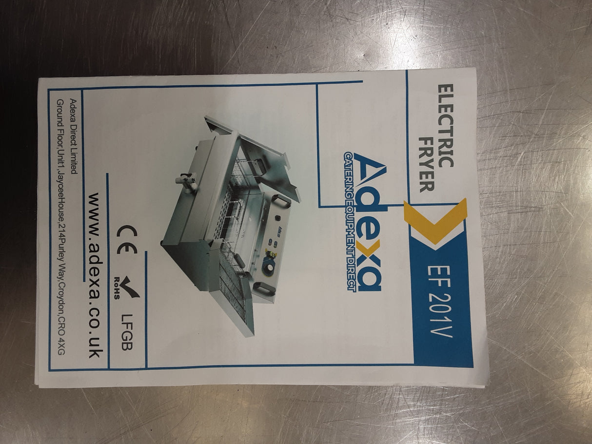 Adexa Large Single Tank Tabletop Electric Fryer, 13amp, Model- EV201V (NCE5276)