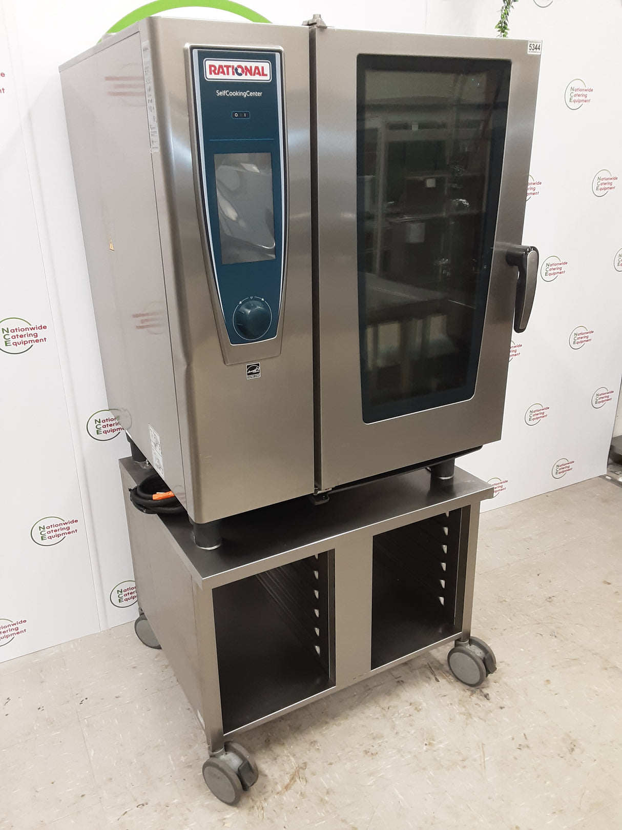 Rational 10 Grid Electric SCC White Efficiency Combi Oven On Stand (NCE5344)