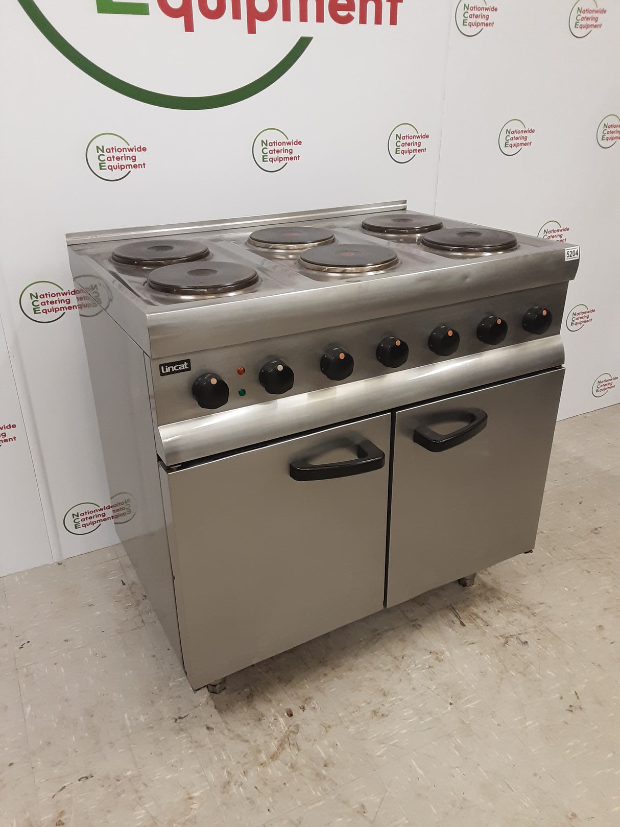 Lincat Silverlink Six Burner Electric Stove & Oven, Three Phase, Model-ESLR9C (NCE5204)
