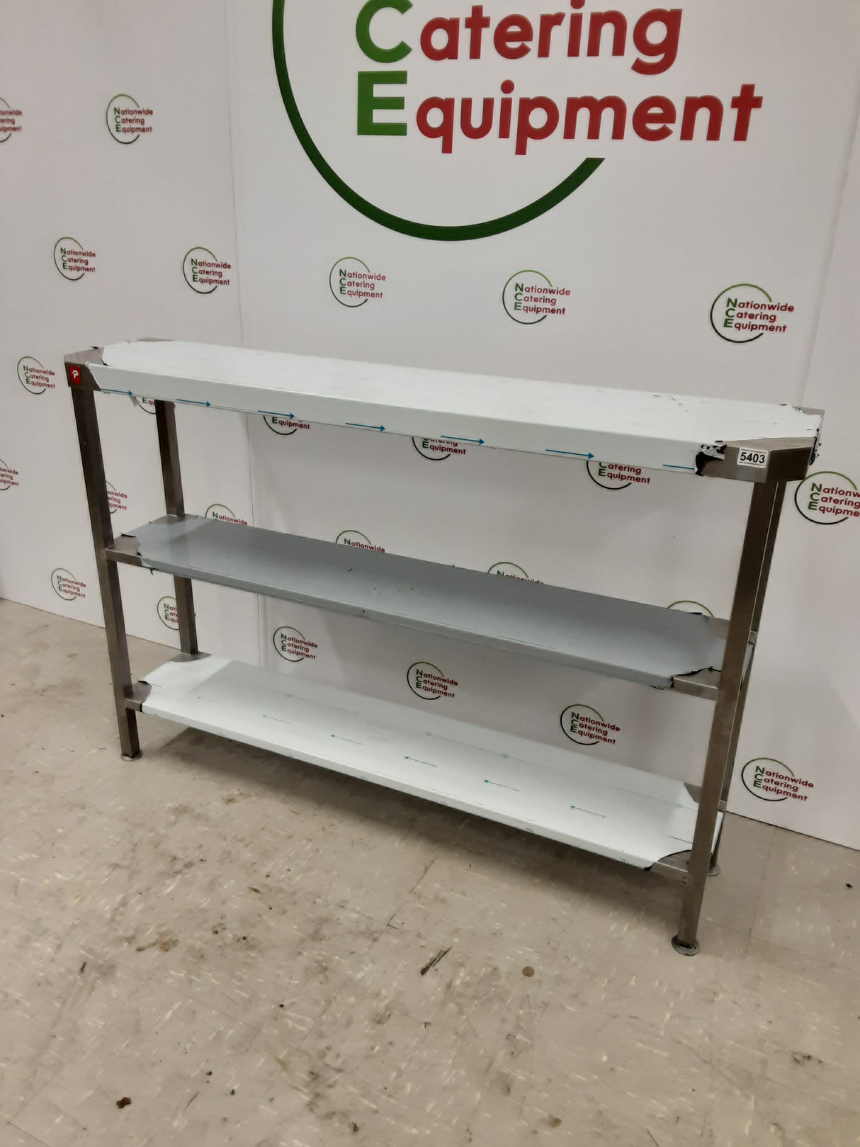 New Parry Stainless Steel Filler Table With Two Shelves 140x30cm (NCE5403)