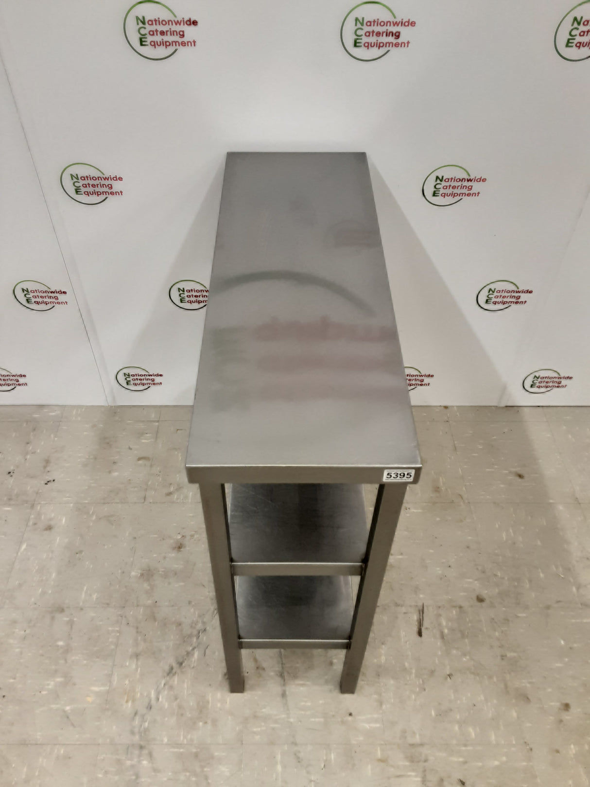 Stainless Steel Filler Table With Two Shelves/Shelving Unit 30x85cm (NCE5395)