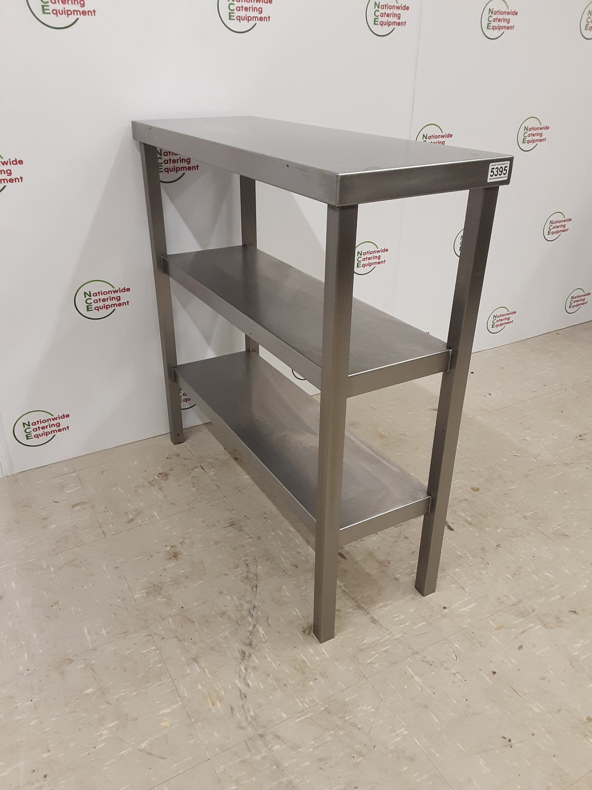Stainless Steel Filler Table With Two Shelves/Shelving Unit 30x85cm (NCE5395)