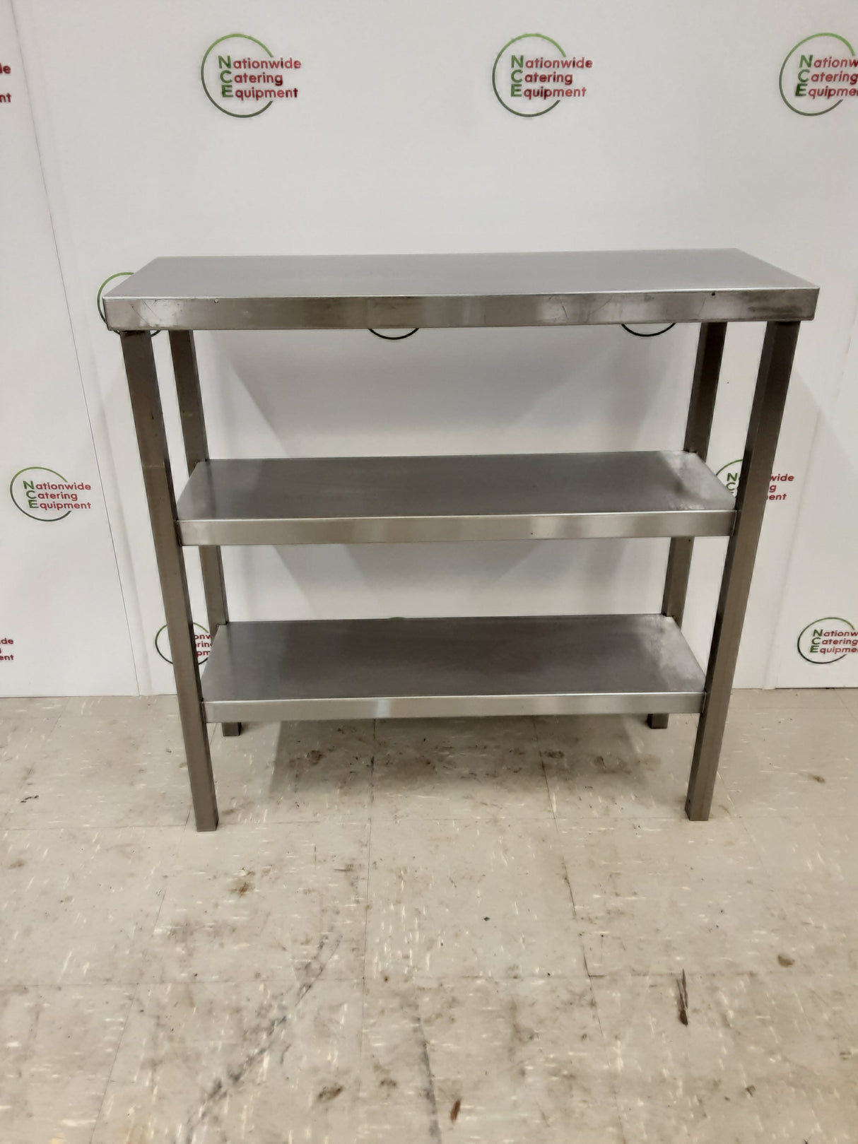 Stainless Steel Filler Table With Two Shelves/Shelving Unit 30x85cm (NCE5395)