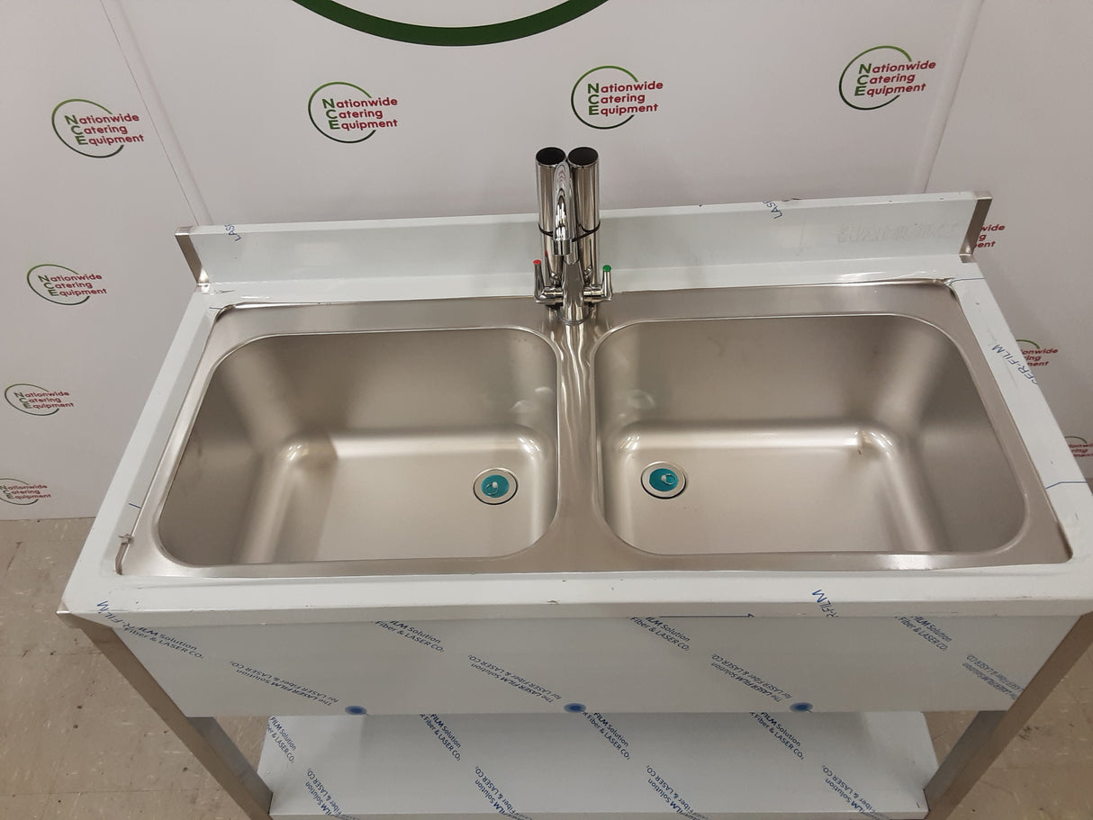 Hamoki Stainless Steel Double Sink, No Drainer, Tap Included (NCE5488)