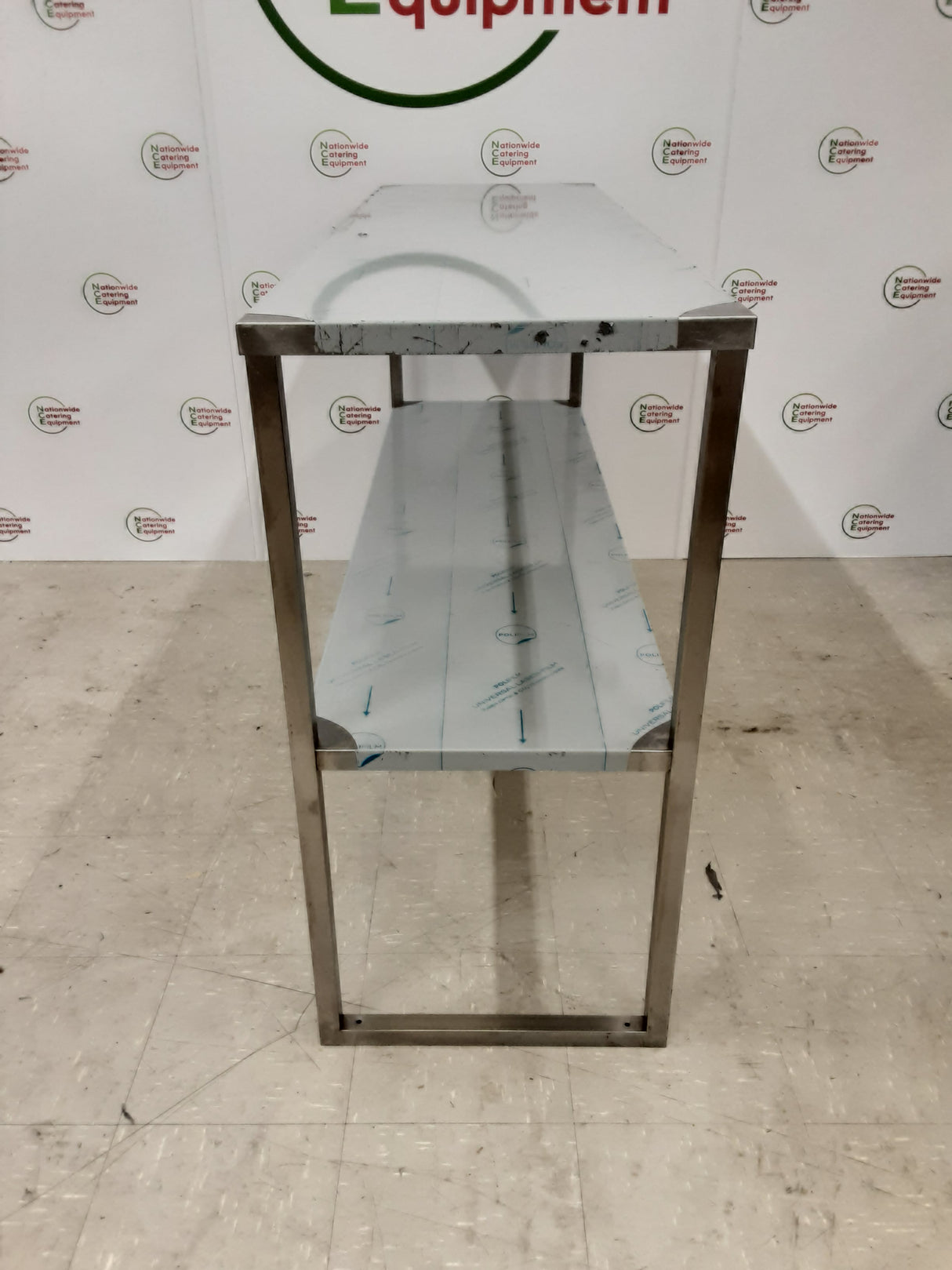 New/Un-Used Stainless Steel Two Tier Tabletop Shelving Unit, 165x50cm (NCE5505)