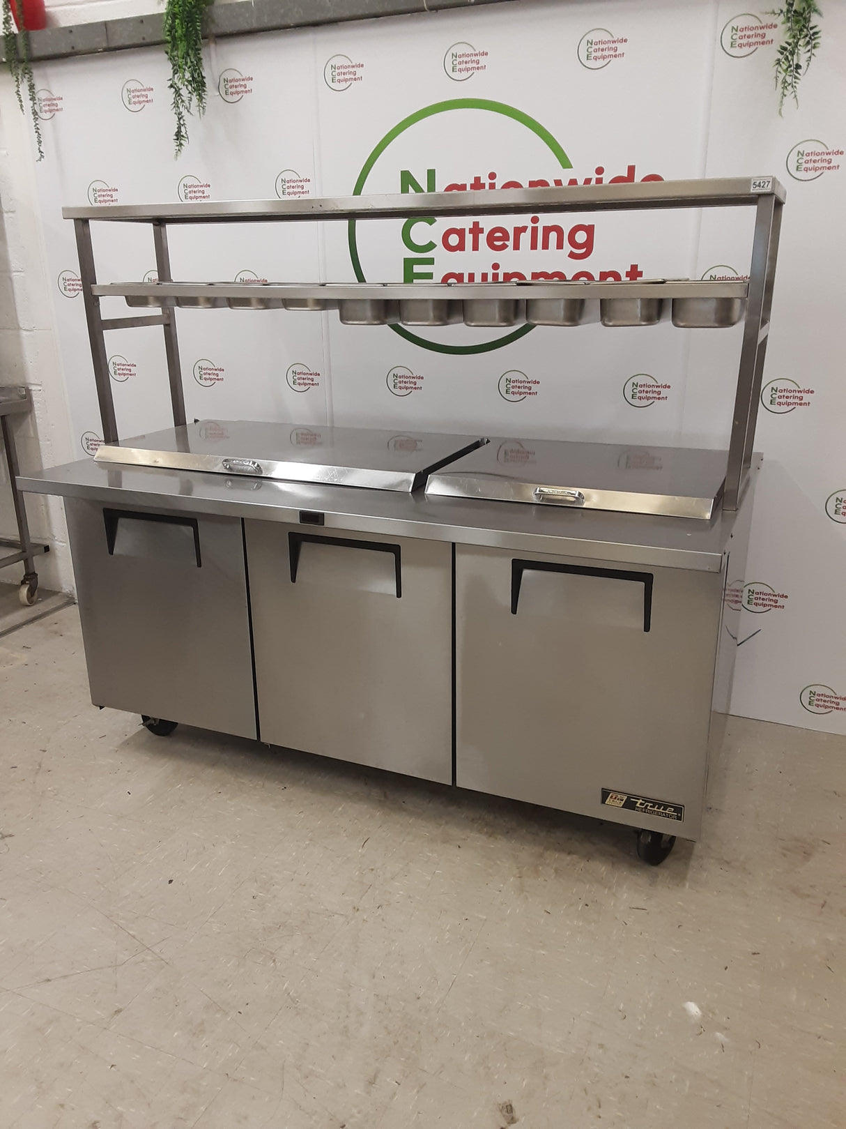 True Three Door Counter Fridge With Toppings Openings, Shelving, Extra Deep (NCE5427)