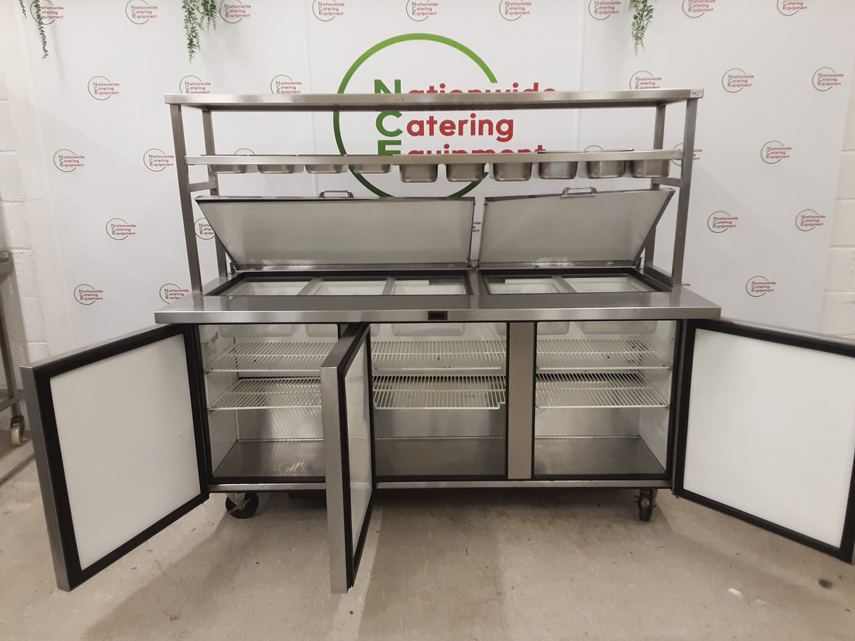 True Three Door Counter Fridge With Toppings Openings, Shelving, Extra Deep (NCE5427)