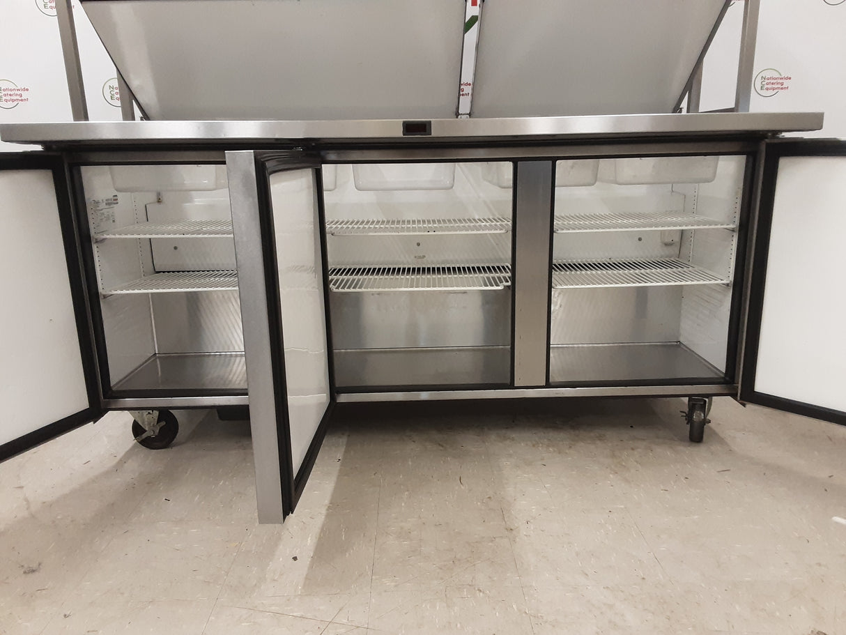 True Three Door Counter Fridge With Toppings Openings, Shelving, Extra Deep (NCE5427)