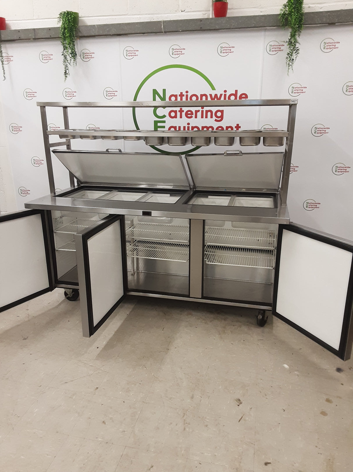 True Three Door Counter Fridge With Toppings Openings, Shelving, Extra Deep (NCE5427)