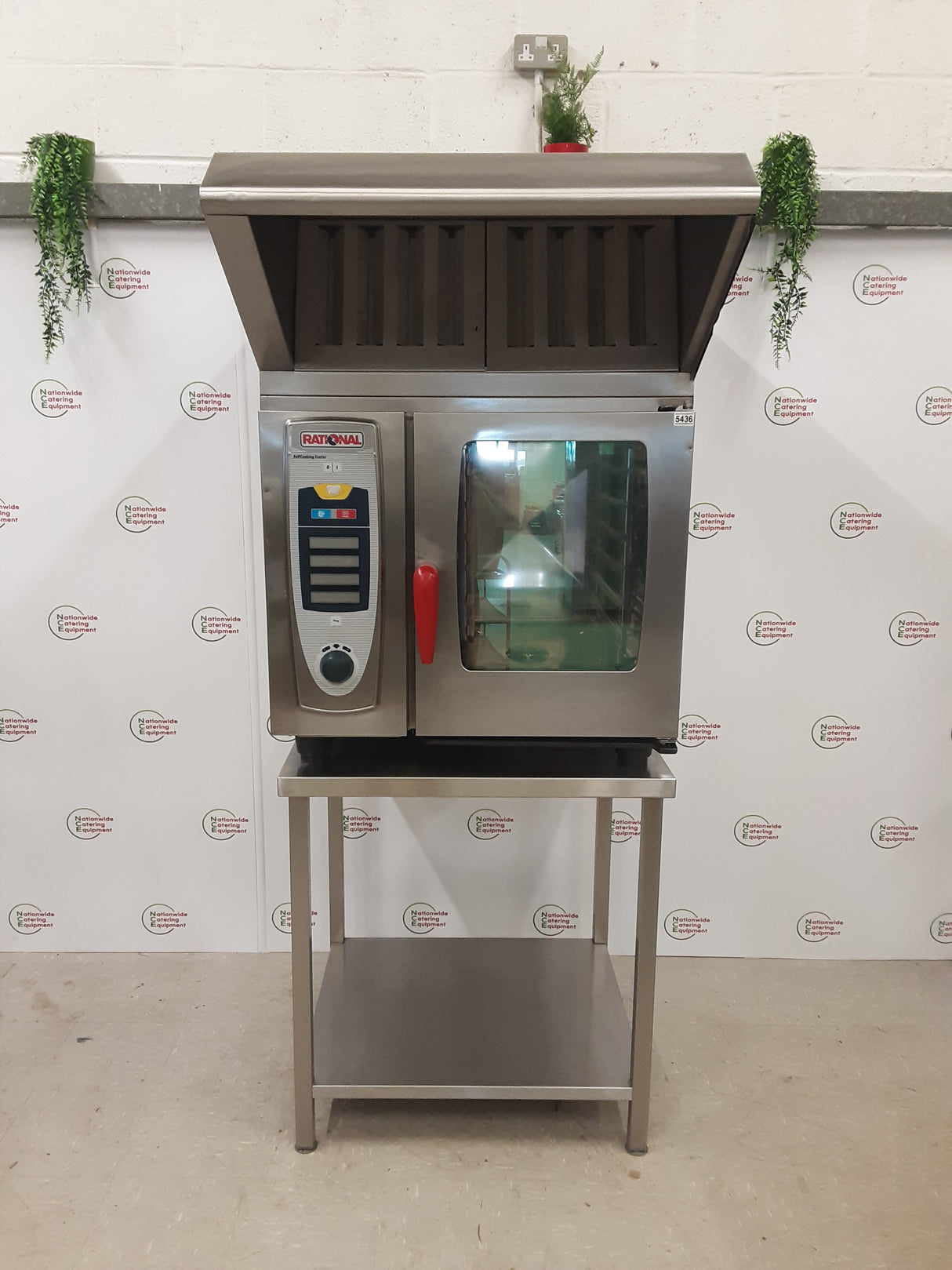Rational SCC Six Grid Electric Combi Oven On Table / Stand With Ultravent Condensation Hood (NCE5436)
