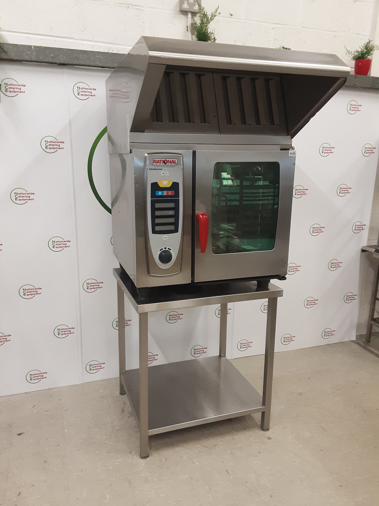 Rational SCC Six Grid Electric Combi Oven On Table / Stand With Ultravent Condensation Hood (NCE5436)