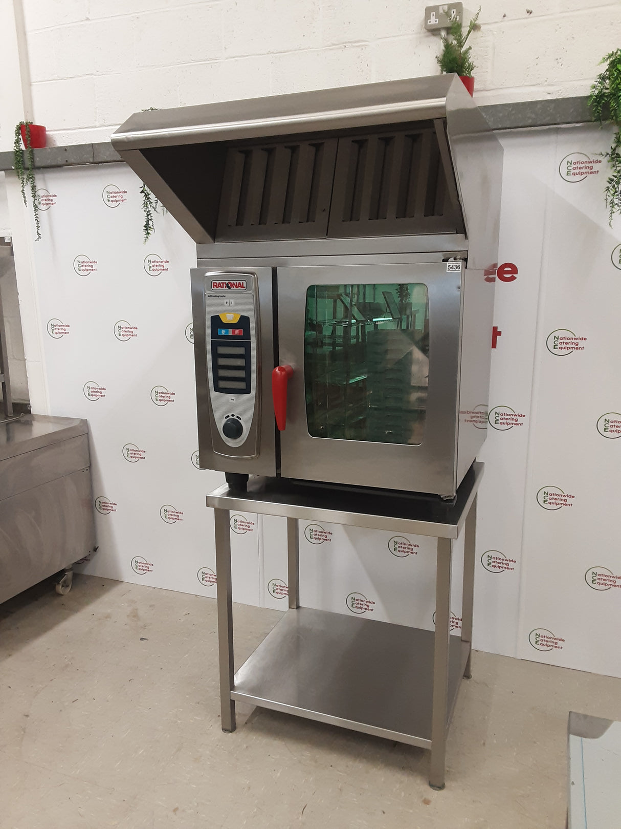 Rational SCC Six Grid Electric Combi Oven On Table / Stand With Ultravent Condensation Hood (NCE5436)