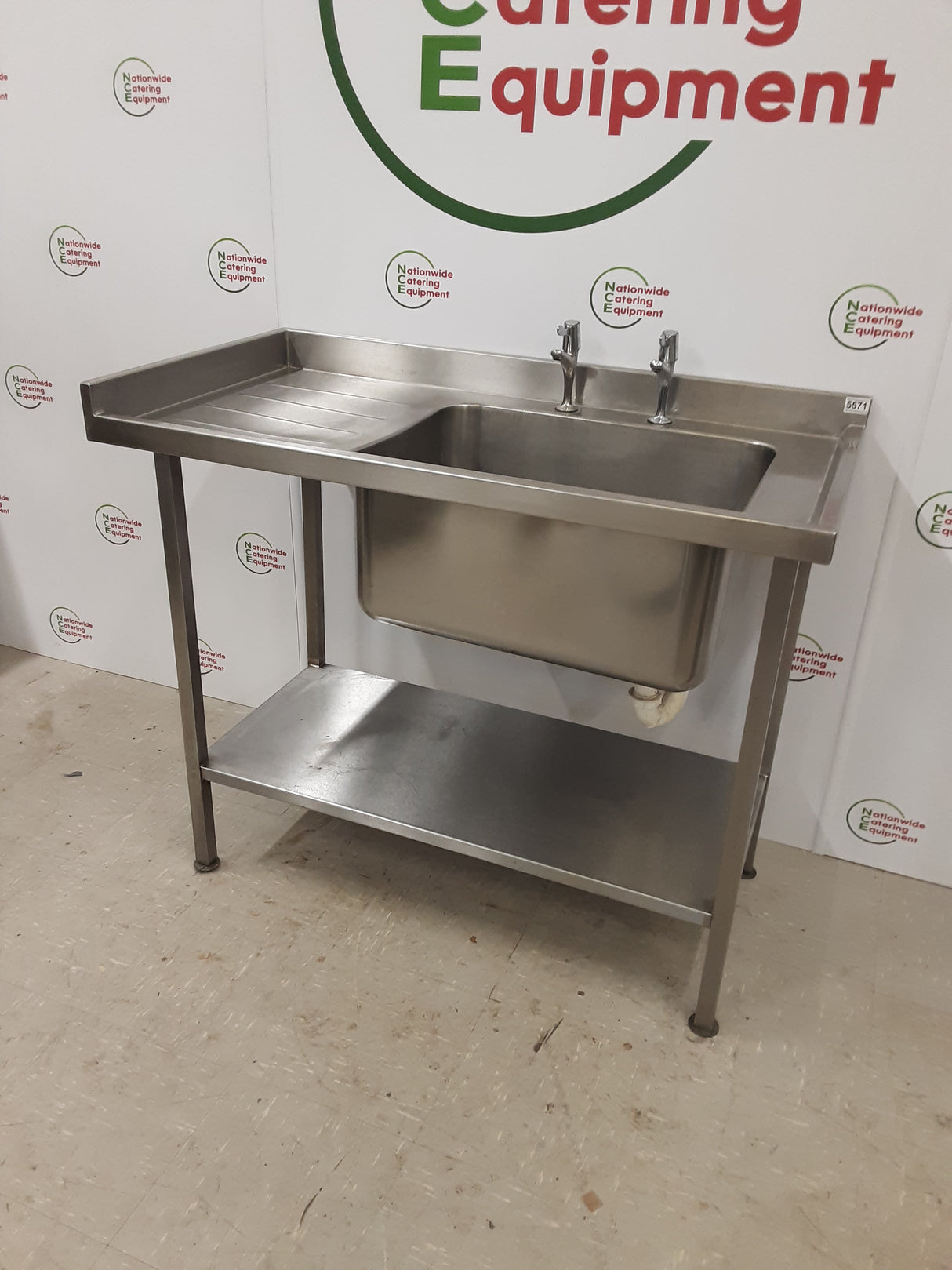 Stainless Steel Single Sink, Large Basin, 115x60cm (NCE5571)