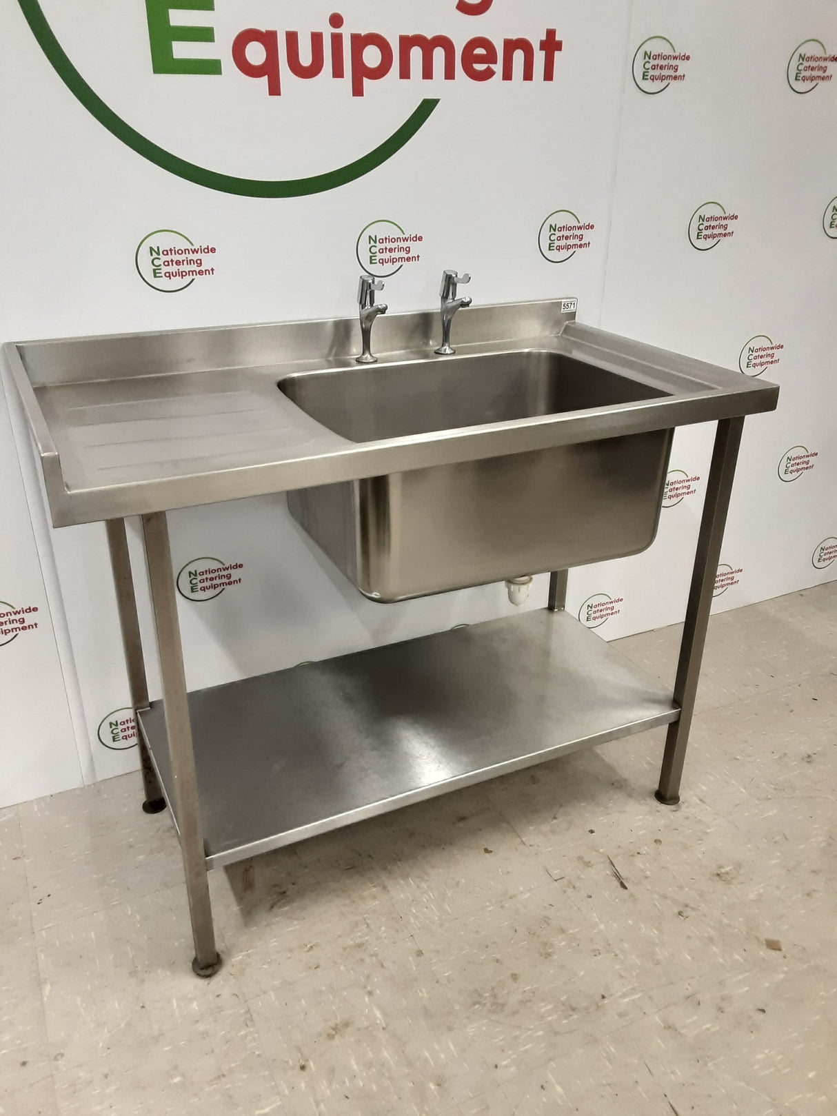 Stainless Steel Single Sink, Large Basin, 115x60cm (NCE5571)