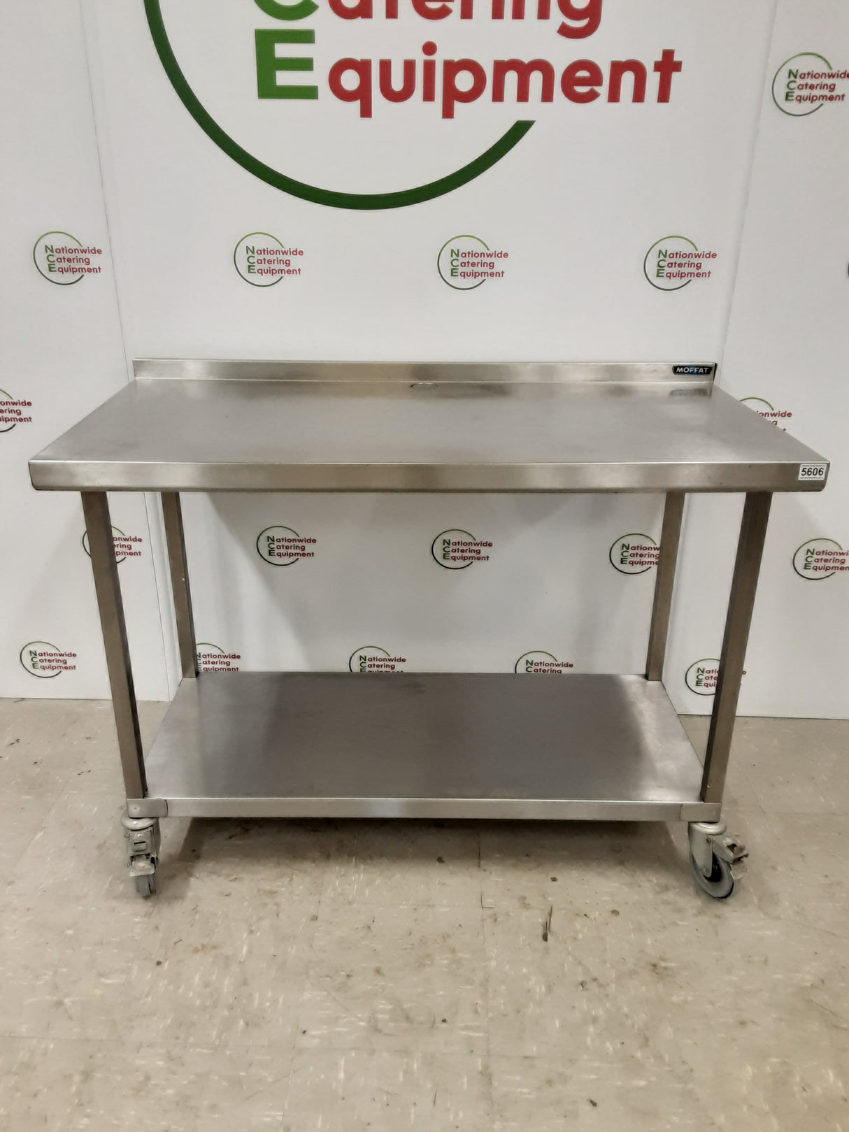 Stainless Steel Table On Wheels 120x60cm (NCE5606)