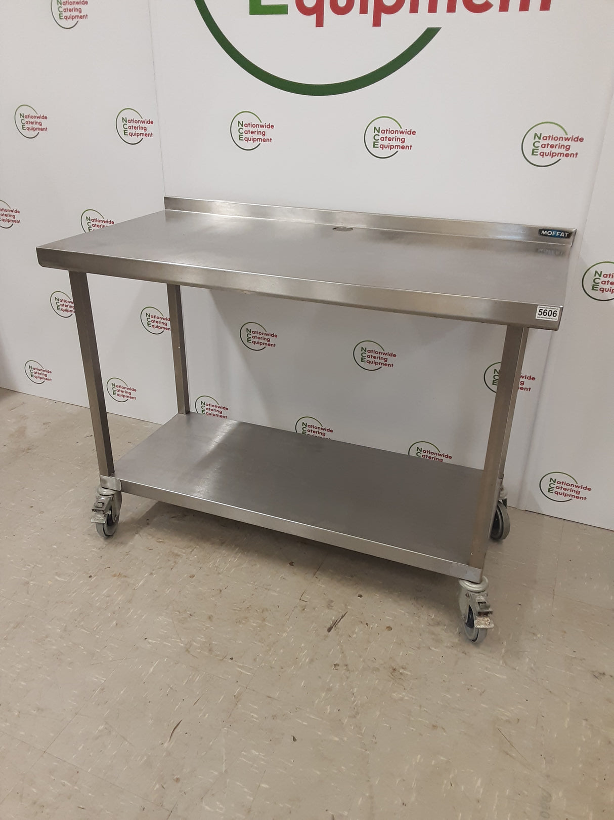 Stainless Steel Table On Wheels 120x60cm (NCE5606)