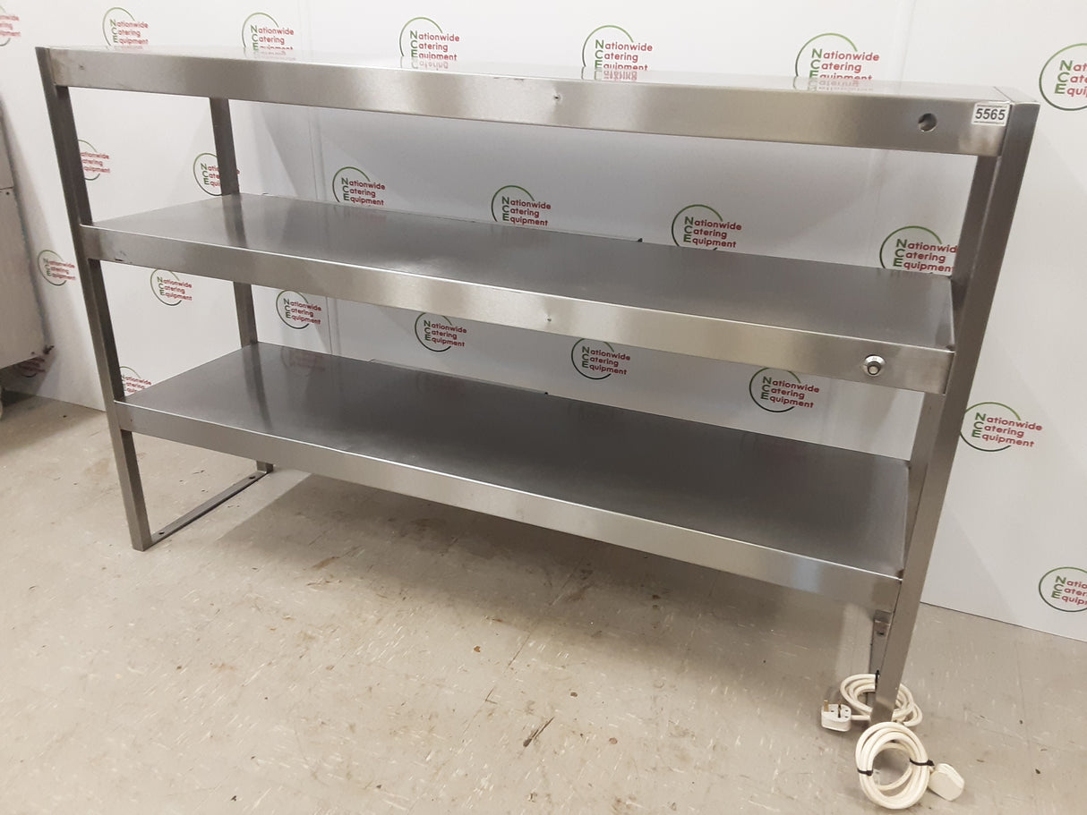 Stainless Steel Three Tier Heated (Top Two Tiers Heated) Tabletop Gantry, 13amp, Double Lights (NCE5565)