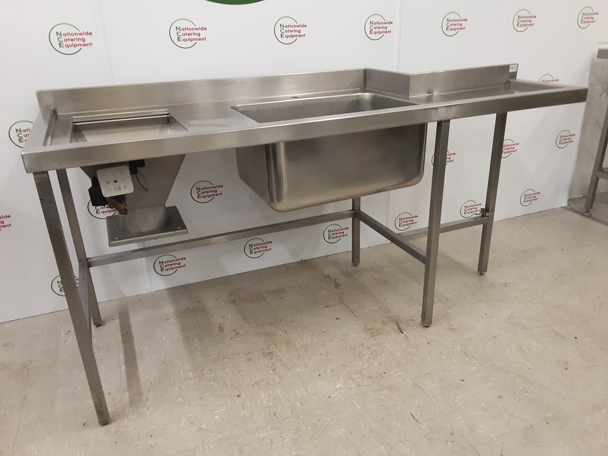 CLEARANCE Stainless Steel Single Sink- Corner Cut Out, Waste Disposal Hole, 180cm (NCE5632)