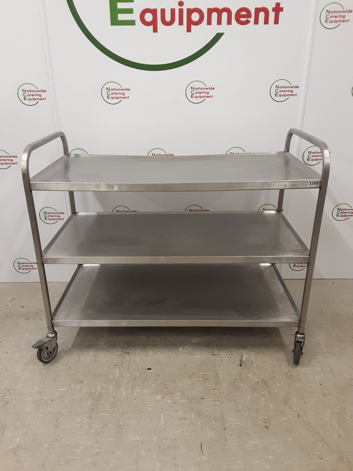 CLEARANCE Commercial Catering Large Stainless Steel Three Tier Trolley (NCE3369)