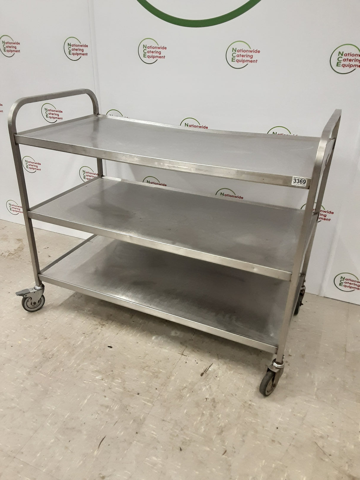 CLEARANCE Commercial Catering Large Stainless Steel Three Tier Trolley (NCE3369)