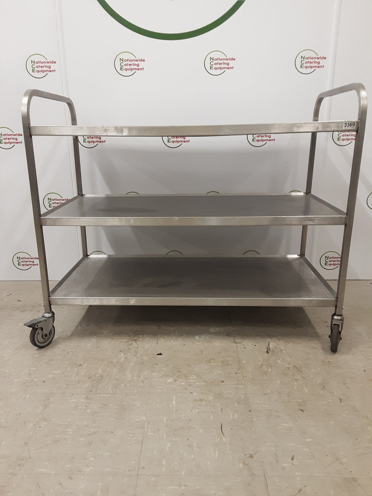 CLEARANCE Commercial Catering Large Stainless Steel Three Tier Trolley (NCE3369)