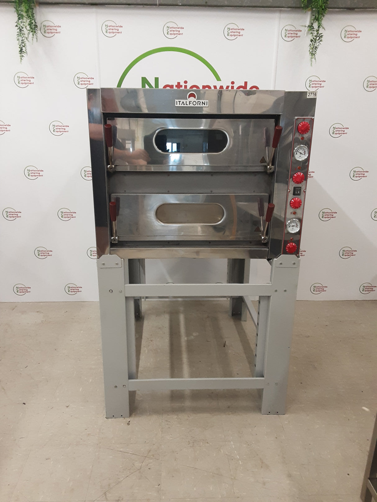 Commercial Catering 2022 Italforni Twin Deck Electric (3ph) Pizza Oven On Stand (NCE2716)