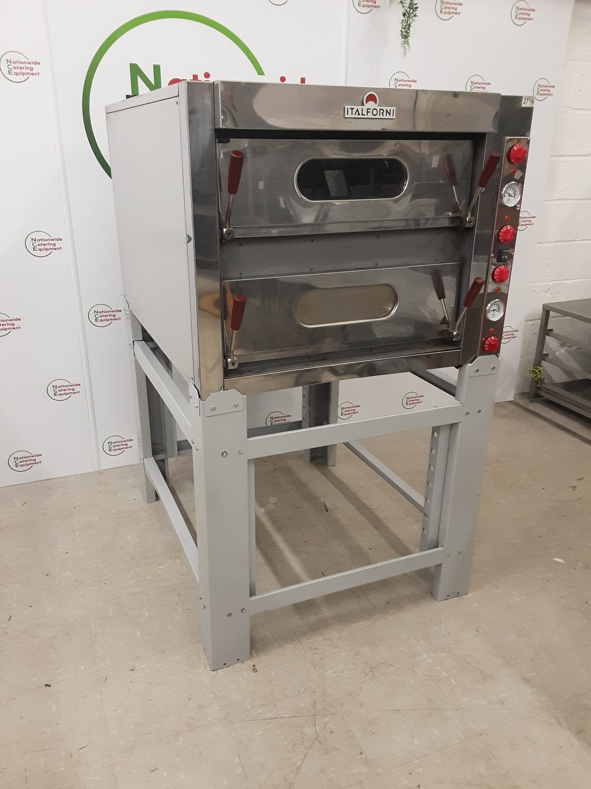 Commercial Catering 2022 Italforni Twin Deck Electric (3ph) Pizza Oven On Stand (NCE2716)