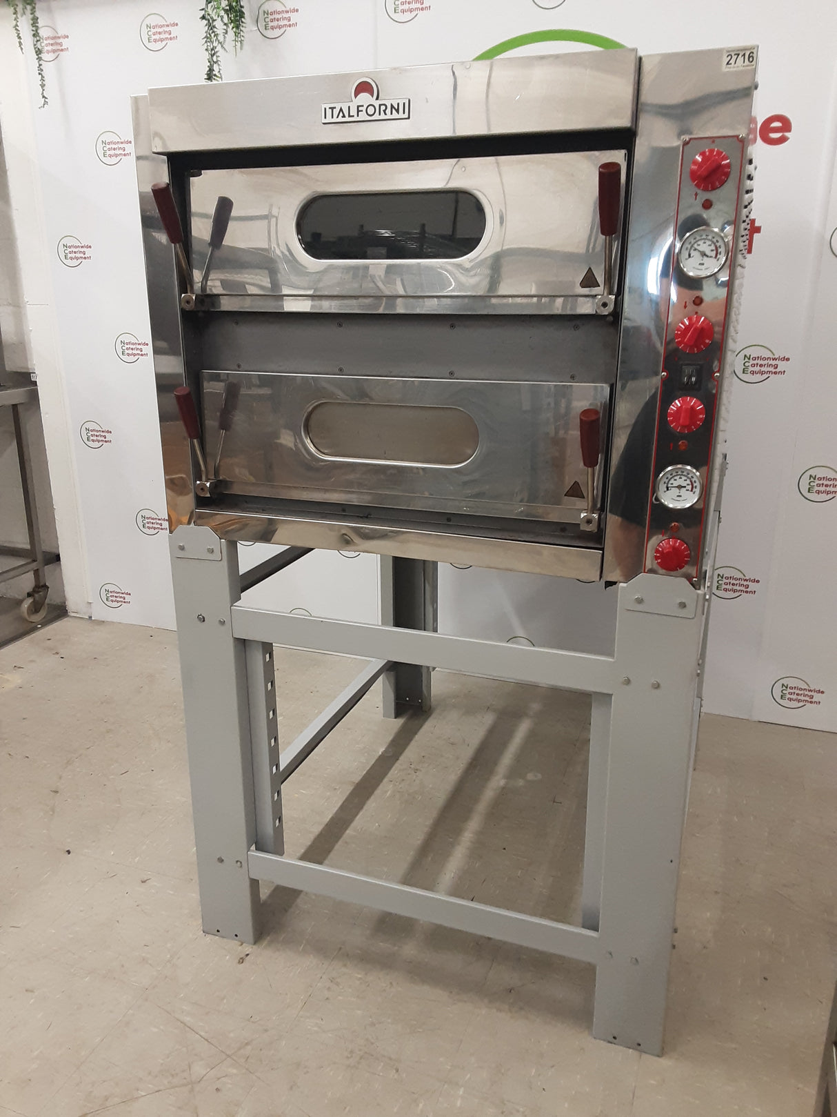 Commercial Catering 2022 Italforni Twin Deck Electric (3ph) Pizza Oven On Stand (NCE2716)