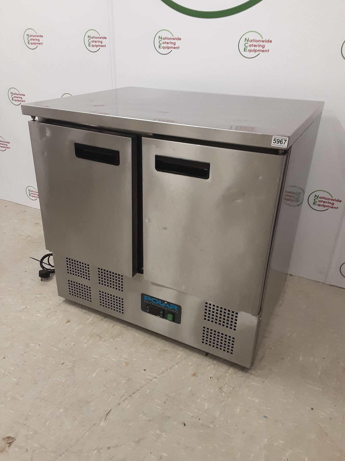 Polar 90cm Two Door Flat Counter Fridge, Model- U636 (NCE5967)