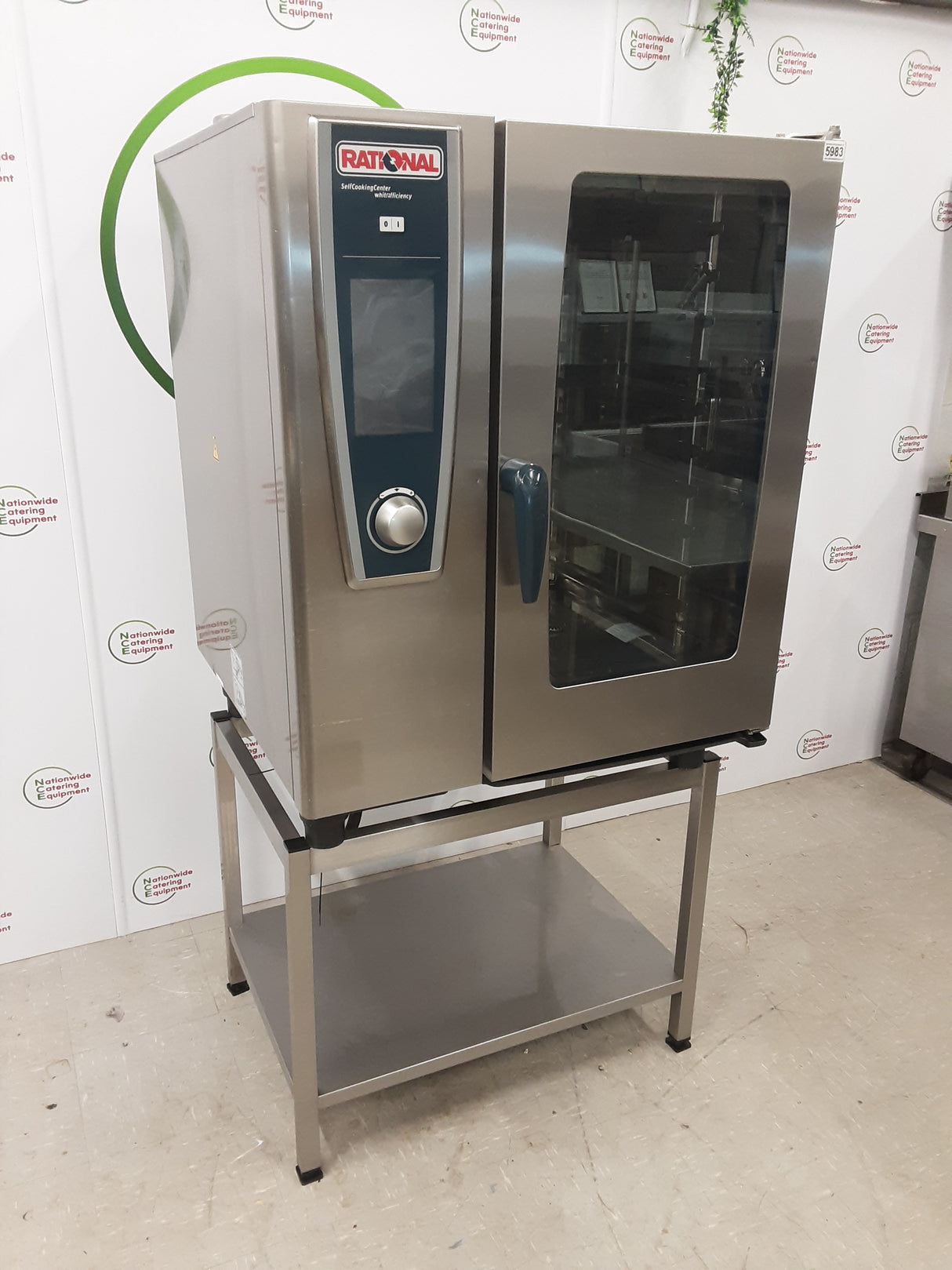 Rational SCC White Efficiency Ten Grid Electric Combi Oven On Stand (NCE5983)