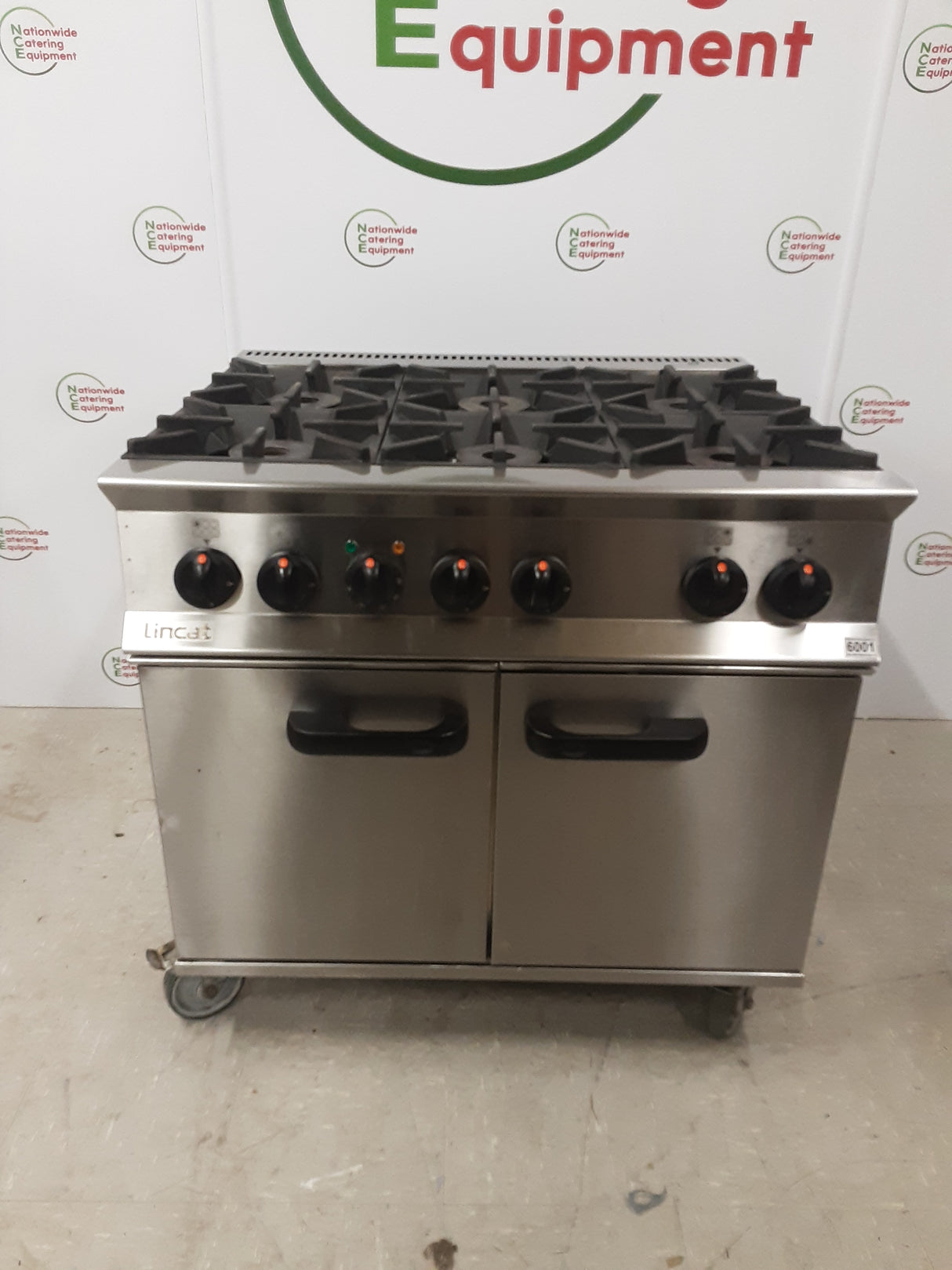 Lincat Opus 800 Duel Fuel- LPG Six Burner Stove & Electric Convection Oven, Model-OD8007/P (NCE6001)