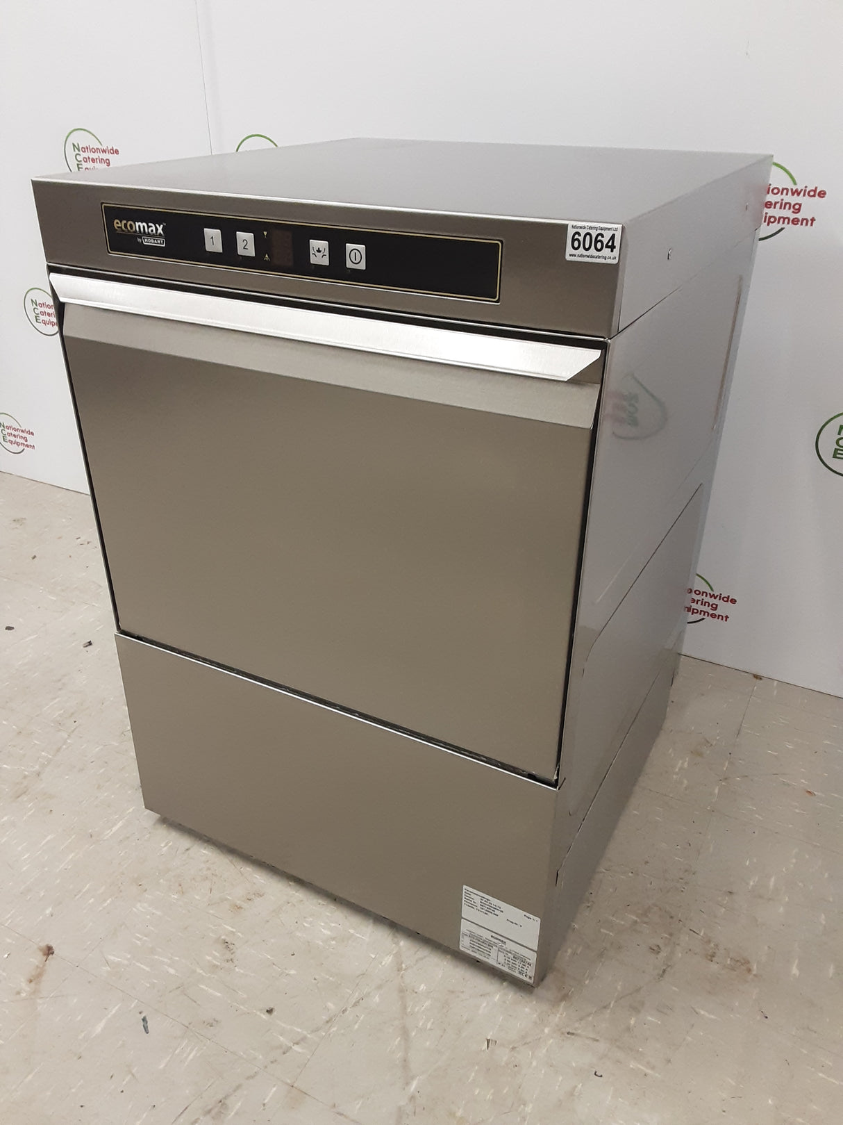 Hobart Ecomax Undercounter Dishwasher - Single Phase, Model- ECO-F504SW-20B (NCE6064)
