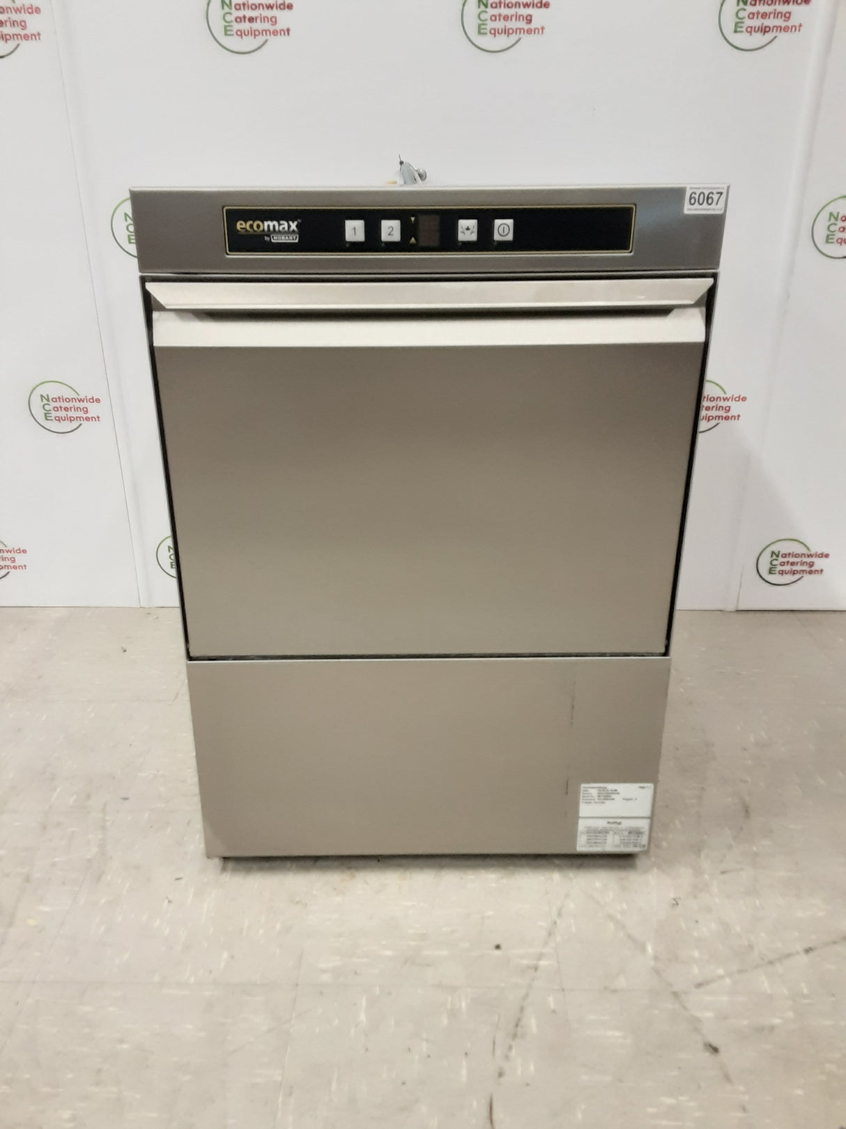 Hobart Ecomax Undercounter Dishwasher - Single Phase, Model-ECO-F504SW-20B (NCE6067)