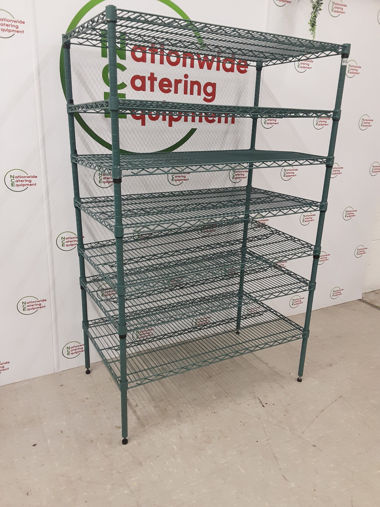 Wire Shelving Unit, PVC Coated, Seven Tier, 106x61cm (NCE6084)