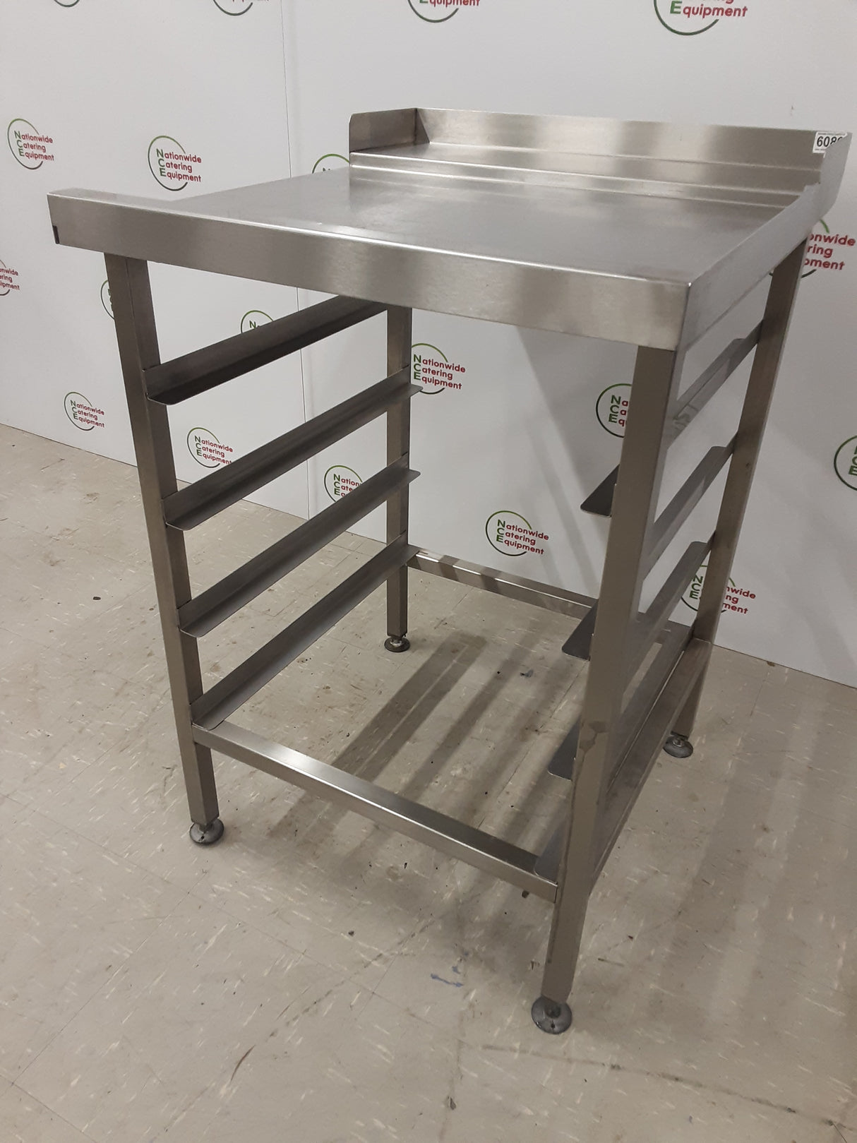 Stainless Steel Exit Table With Racking 65x75cm (NCE6089)