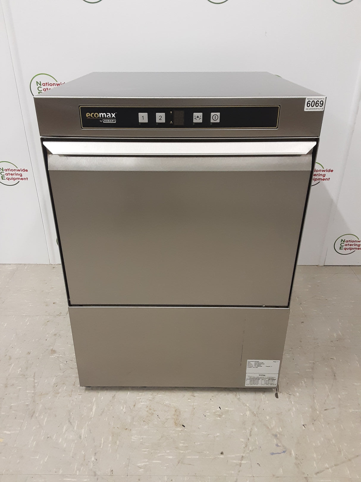 Hobart Ecomax Undercounter Dishwasher - Single Phase, Model- ECO-F504SW-20B (NCE6069)